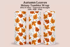 autumn leaves skinny tumbler sublimation wrap with high resolution 300 DPI and transparant background perfect for 20oz and 30oz skinny tumbler