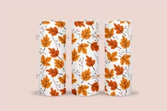 autumn leaves skinny tumbler sublimation wrap with high resolution 300 DPI and transparant background perfect for 20oz and 30oz skinny tumbler