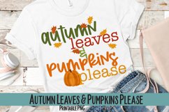 Autumn Leaves & Pumpkins Please Sublimation PNG Product Image 1