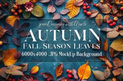 Autumn Season, Top View, Leaves Photo MockUp Background, s1 Product Image 1