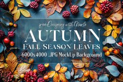 Autumn Season, Top View, Leaves Photo MockUp Background, s15 Product Image 1