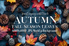 Autumn Season, Top View, Leaves Photo MockUp Background, s18 Product Image 1