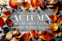 Autumn Season, Top View, Leaves Photo MockUp Background, s2 Product Image 1