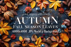 Autumn Season, Top View, Leaves Photo MockUp Background, s5 Product Image 1