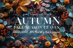 Autumn Season, Top View, Leaves Photo MockUp Background, s9 Product Image 1