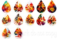 Fall Autumn Leaves Teardrop Earring Sublimation Designs Product Image 2