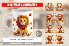 Mug Wrap Design Autumn Lion Watercolor Product Image 1