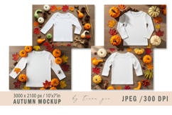 Autumn long sleeved shirt mockup- 4 jpeg files Product Image 1
