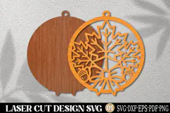 Autumn Maple Snowflake Laser Cut SVG Product Image 2