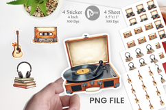 Sticker Retro Autumn Music Product Image 1