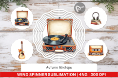 Wind Spinner Retro Autumn Music Product Image 1
