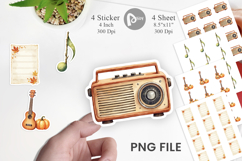 Sticker Retro Autumn Music Product Image 1