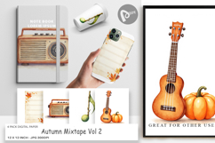 Digital Paper Retro Autumn Music Product Image 1