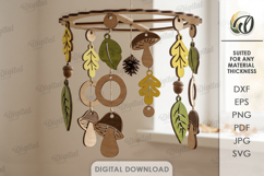 Autumn Mobile Laser Cut. Fall Hanging Home Decor SVG Product Image 1