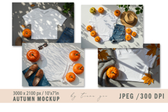 Autumn and Halloween tshirt mockup- 4 jpeg files Product Image 1