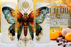 Autumn Tumbler Sublimation, Autumn Moth Tumbler, Wiccan, d1 Product Image 1