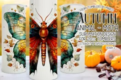 Autumn Tumbler Sublimation, Autumn Moth Tumbler, Wiccan, d2 Product Image 1