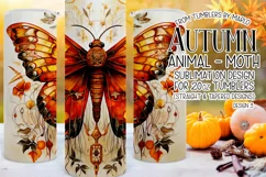 Autumn Tumbler Sublimation, Autumn Moth Tumbler, Wiccan, d3 Product Image 1
