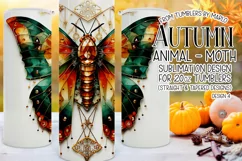 Autumn Tumbler Sublimation, Autumn Moth Tumbler, Wiccan, d4 Product Image 1
