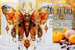 Autumn Tumbler Sublimation, Autumn Moth Tumbler, Wiccan, d9 Product Image 1