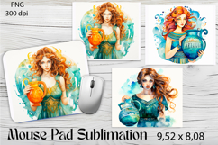 Aquarius mouse pad Sublimation | zodiac sign png Product Image 1