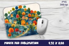 Watercolor haus Mouse Pad Sublimation Product Image 1