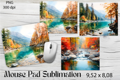 Hello Autumn Mouse Pad Sublimation Design PNG Product Image 1