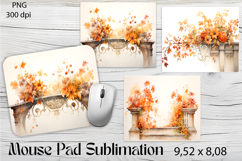 Hello Autumn Mouse Pad Sublimation Design PNG Product Image 1
