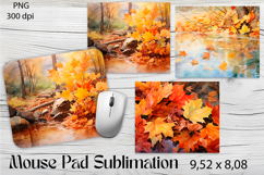 Hello Autumn Mouse Pad Sublimation Design PNG Product Image 1