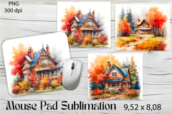 Hello Autumn Mouse Pad Sublimation Design PNG Product Image 1