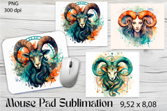 Zodiac sign Capricorn, Mouse Pad Design Sublimation Product Image 1