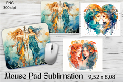 Gemini Mouse Pad Sublimation Design, Astrology Sublimation Product Image 1