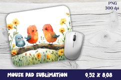 Watercolor bird Mouse Pad Sublimation Product Image 1