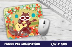Cute raccoon breakfast| Sublimation mouse pad Product Image 1