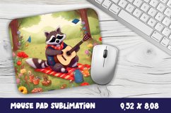 Cute raccoon breakfast| Sublimation mouse pad Product Image 1