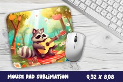 Cute raccoon breakfast| Sublimation mouse pad Product Image 1