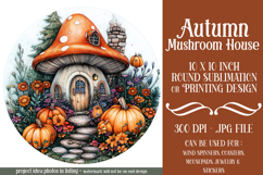 Autumn Fairy House Wind Spinner, Mushroom House Round, d1 Product Image 1