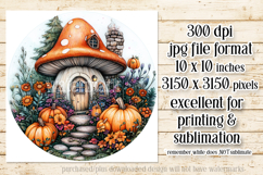 Autumn Fairy House Wind Spinner, Mushroom House Round, d1 Product Image 2