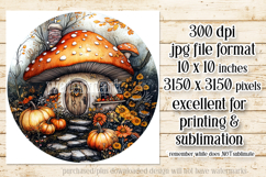 Autumn Fairy House Wind Spinner, Mushroom House Round, d10 Product Image 2