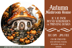 Autumn Fairy House Wind Spinner, Mushroom House Round, d11 Product Image 1