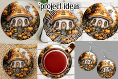 Autumn Fairy House Wind Spinner, Mushroom House Round, d11 Product Image 3