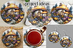 Autumn Fairy House Wind Spinner, Mushroom House Round, d2 Product Image 3
