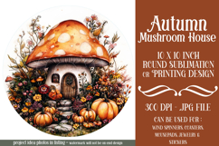 Autumn Fairy House Wind Spinner, Mushroom House Round, d3 Product Image 1