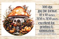 Autumn Fairy House Wind Spinner, Mushroom House Round, d3 Product Image 2