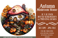 Autumn Fairy House Wind Spinner, Mushroom House Round, d5 Product Image 1