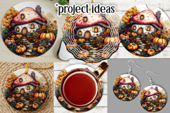 Autumn Fairy House Wind Spinner, Mushroom House Round, d5 Product Image 3