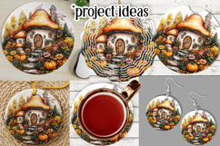 Autumn Fairy House Wind Spinner, Mushroom House Round, d6 Product Image 3