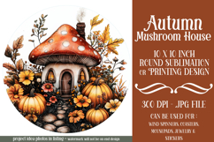 Autumn Fairy House Wind Spinner, Mushroom House Round, d7 Product Image 1