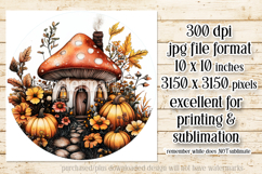 Autumn Fairy House Wind Spinner, Mushroom House Round, d7 Product Image 2