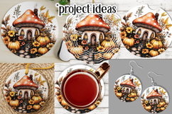 Autumn Fairy House Wind Spinner, Mushroom House Round, d7 Product Image 3